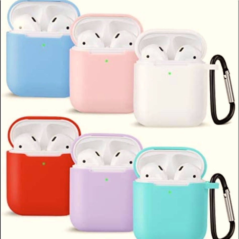 3 COLORS LEFT! 🆕NIP:Wireless EarBud Silicone Carrying Case w/Carabiner Keychain